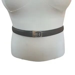 Accessories | Gold Brass H Monogram Belt Brown Leather  display picture 3
